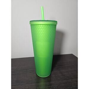 Mickey Mouse Walt Disney World Starbucks Green Geometric Tumbler with Straw NEW